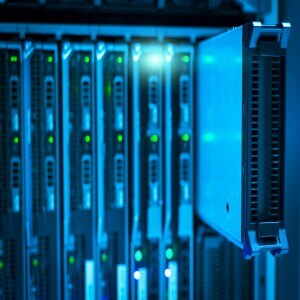 Marcia Video Storage Routing Platform podcast cover: racks of servers